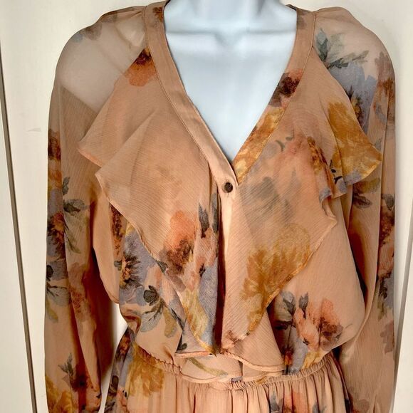 Lauren Ralph Lauren Women’s Floral Flowy Georgette Tiered Short Garden Dress 4 - Picture 9 of 16